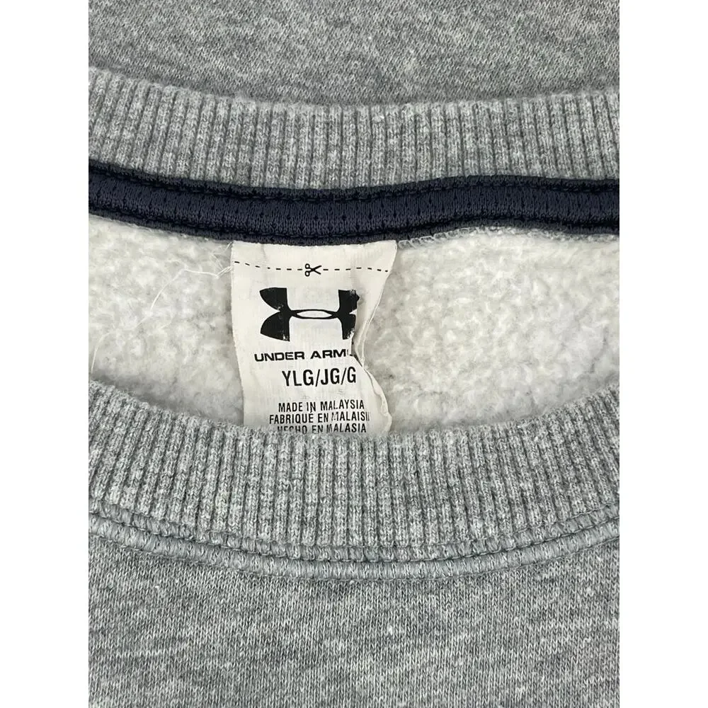 Under Armour Boys Gray Graphic Pullover Sweatshirt Youth Size Large